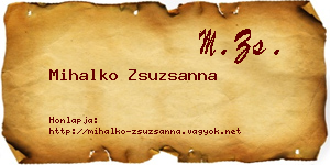 Mihalko Zsuzsanna névjegykártya
